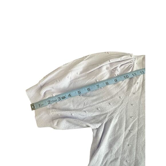 Loft Sweater Shirt Purple Button Front 3D Knit Soft Short‎ Sleeve Work Size XL - Picture 12 of 13